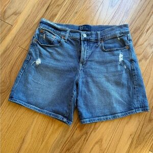 GAP Women's Blue Denim Jean Shorts with Light Distressing